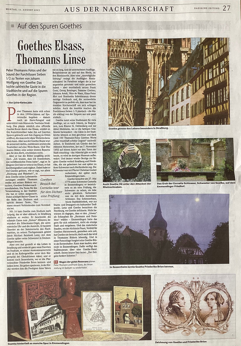 goethes elsass thomanns linse - badische zeitung 11. august 2025